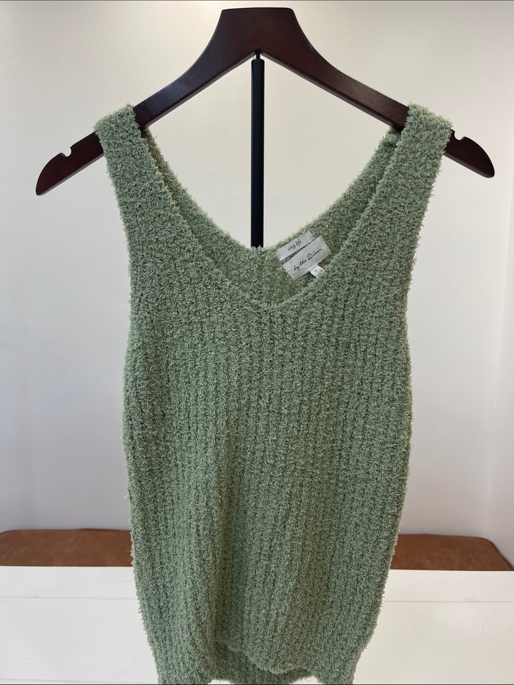 Cozy Sage Knit Tank Top - Women's Sleeveless Sweater